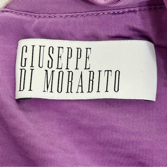 Giuseppe Di Morabito Purple Ruched Off The Shoulder Purple Mini Dress Size 42/M - Picture 13 of 16